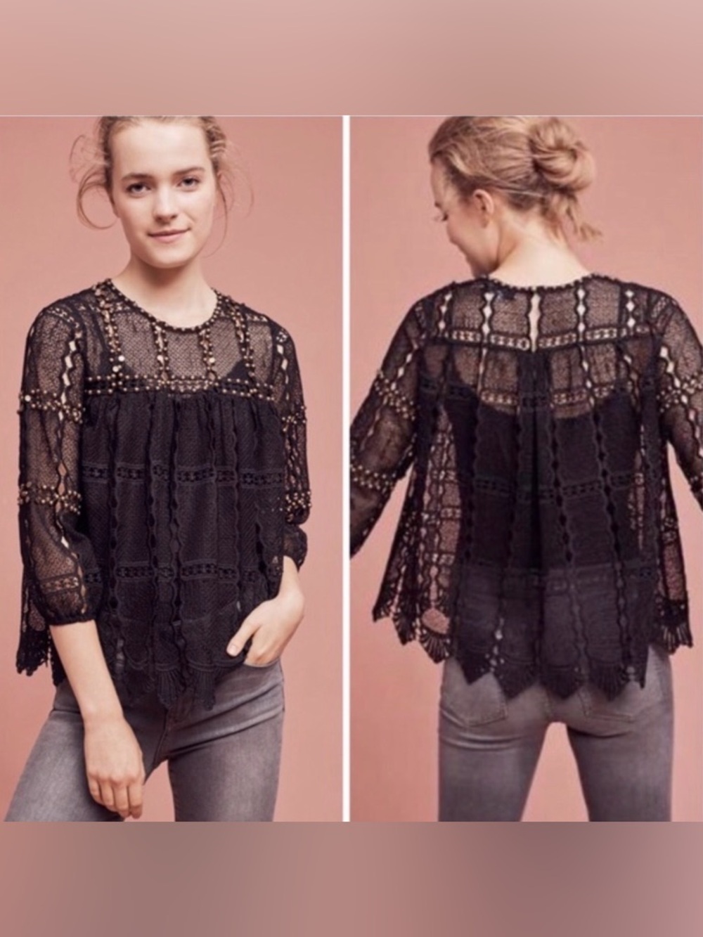 Anthropologie Auralis Lace Top